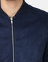 Gordania Faux Suede Leather Blue Jacket